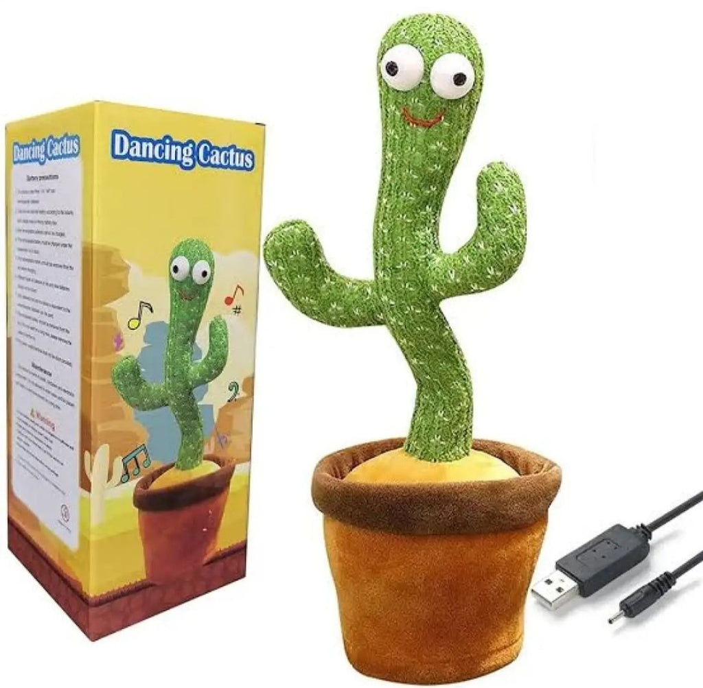 Rechargeable Cute Dancing Cactus Toy for Kids | Talking Dancing Shaking &amp; Talk Back with Lights | Happy Birthday Gift (With Box)