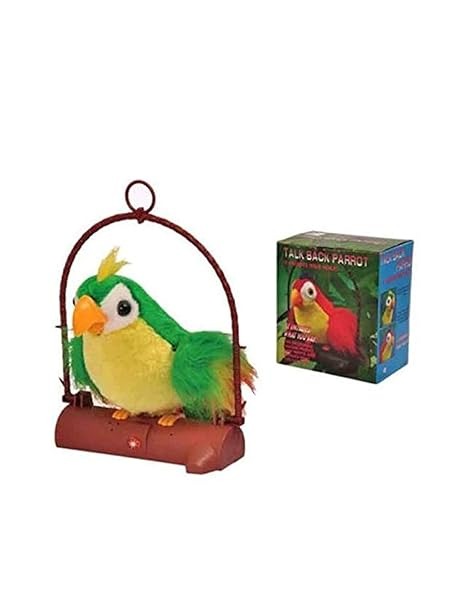 Talk Back Talking Parrot Toy ? Repeats Speech, Educational &amp; Fun for Kids