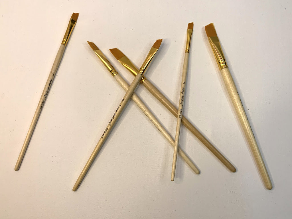 Pack of 6 Professional Angular Brush Set for Artists ? Wooden Handle &amp; Ultra-Soft Tapered Bristles | Multi-Purpose Brushes for Painting, Designing, Calligraphy &amp; Craft | Ideal for Acrylic, Oil &amp; Watercolors