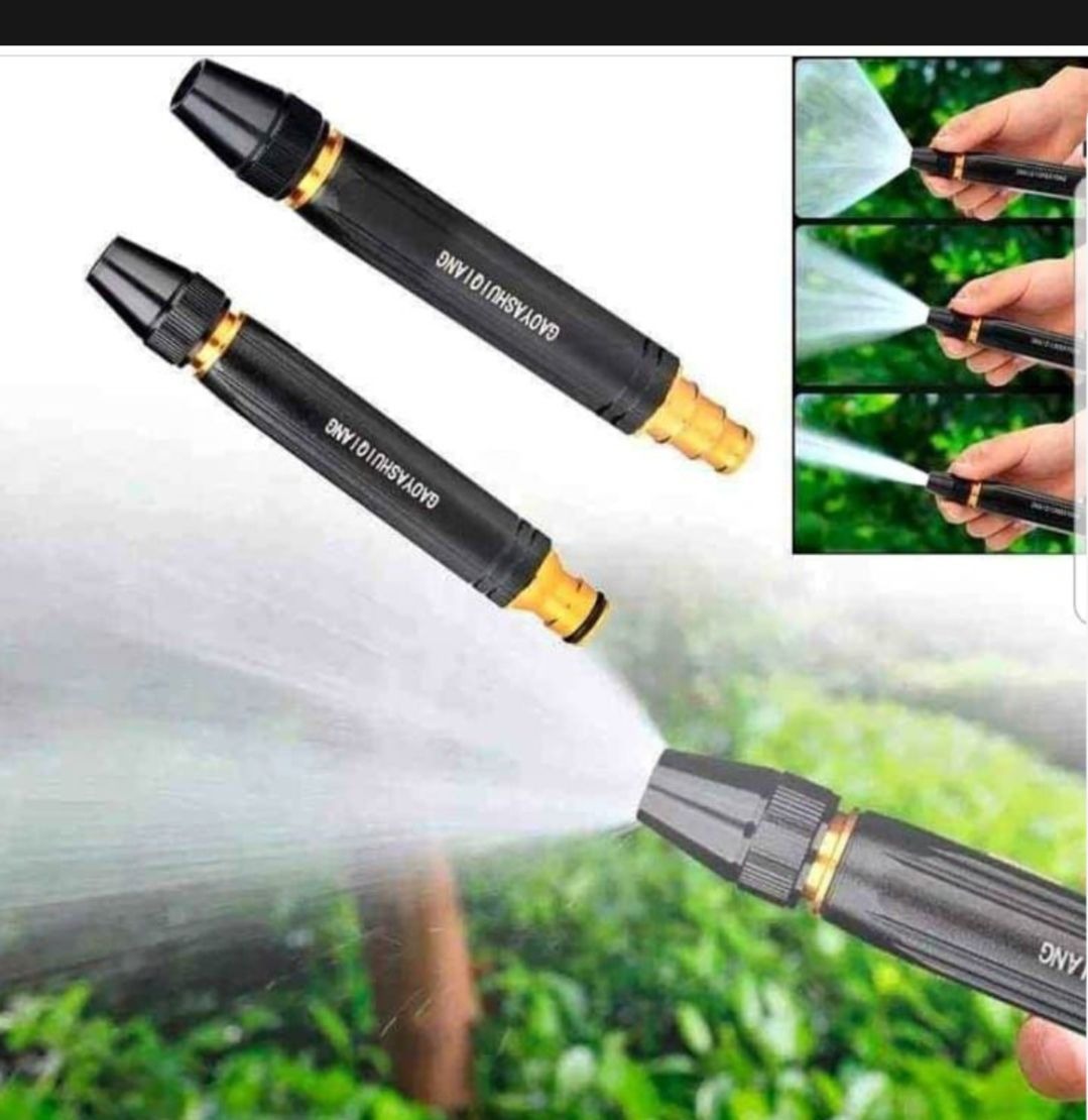 Adjustable Water Spray Nozzle ? Durable Plastic Garden Hose Sprayer (Black, 1 Pc)
