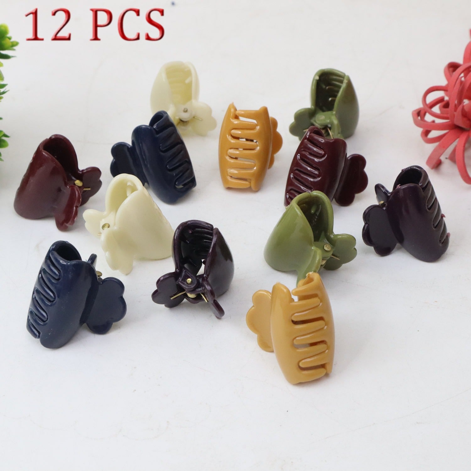 Pack of 12 Hair Catchers ? Small Size (1 Inch) Multicolor Plastic Clips for Women &amp; Girls | Strong Grip &amp; Stylish Design (Random Color)