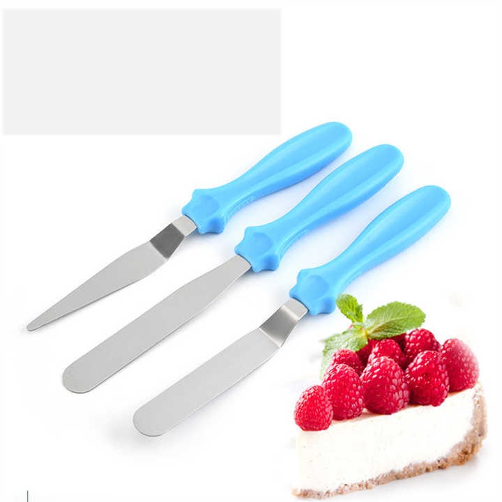 3-Piece Cake Decorating Knife Set ? Stainless Steel Spatula &amp; Cream Spreader Tools (Multi-Color)