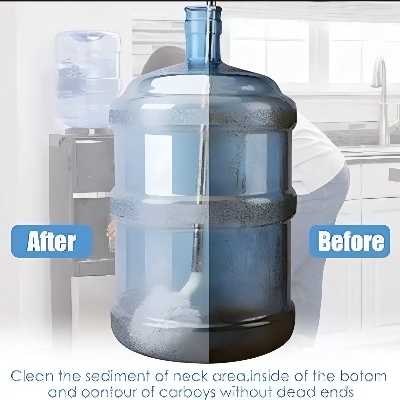 High-Quality Water Bottle Cleaning Brush for 19-Liter Bottles ? Durable Bristles &amp; Ergonomic Handle for Hygienic Water Dispenser Maintenance