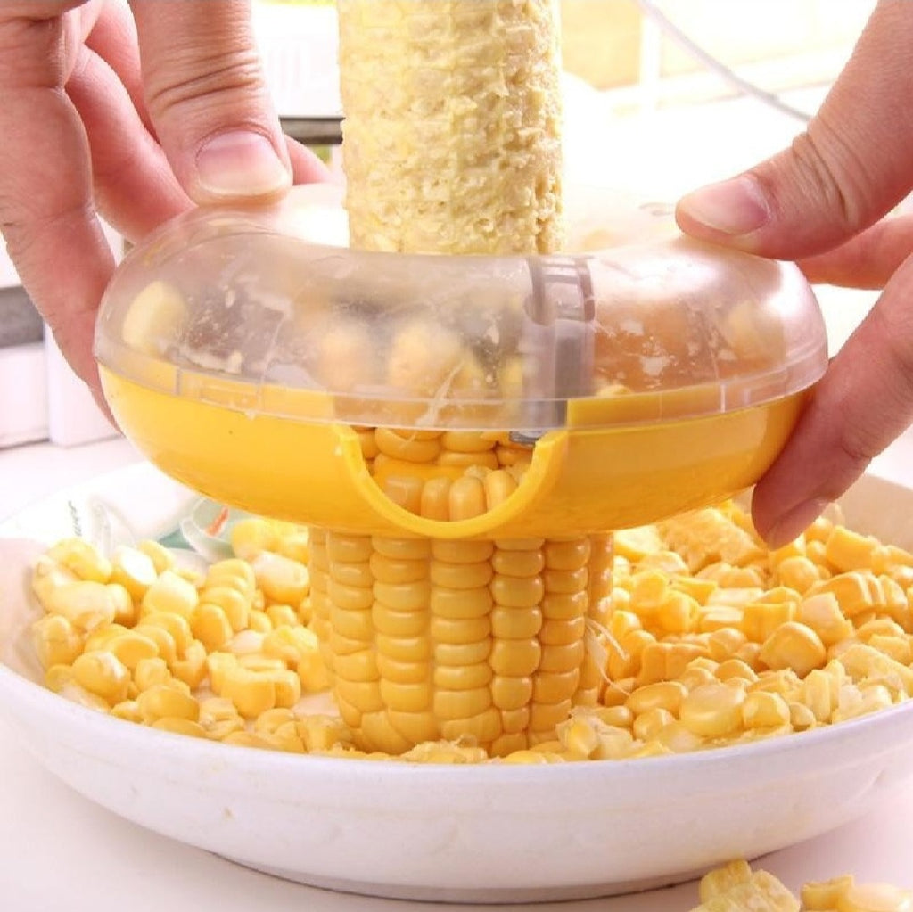 One-Step Corn Cutter &amp; Kerneler ? Easy Corn Remover with Built-In Collection Bowl
