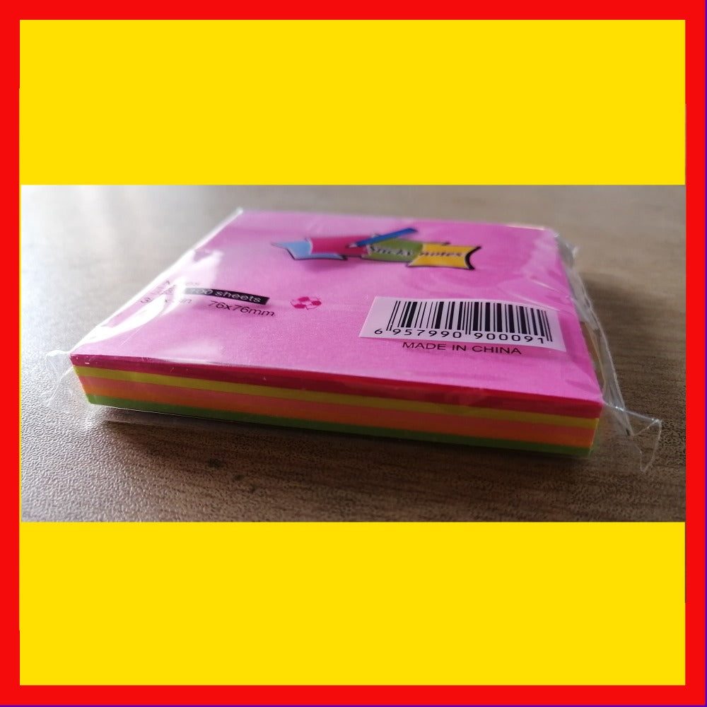 3x3 Inches Sticky Notes Pack ? 100 Sheets Per Pad, Strong Adhesive Backing, Easy to Write On, Peel-Off Convenience, Perfect for Home, Office, and School Use (Random Color)
