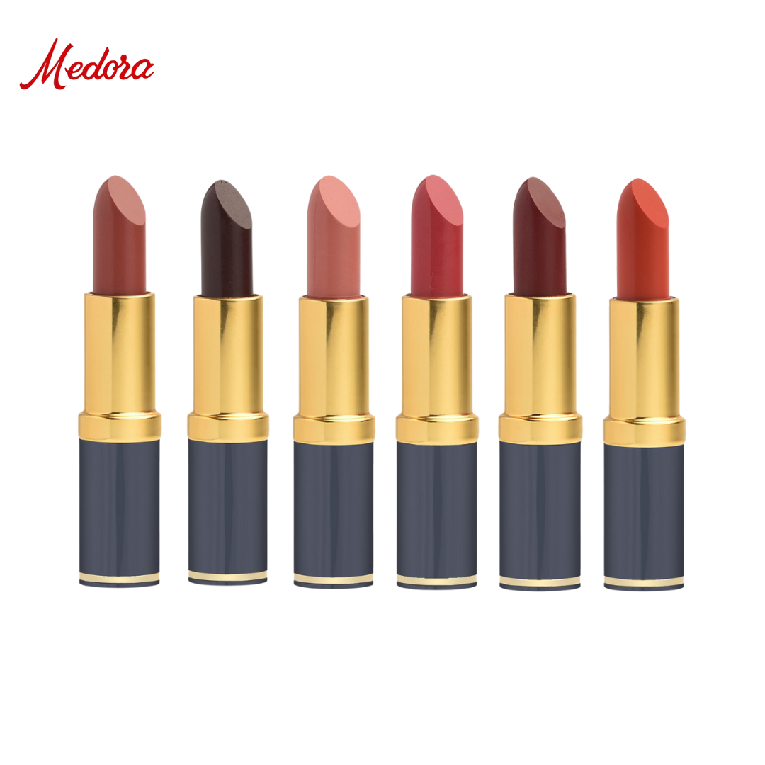 Medora Lipstick Pack of 6 ? Creamy, Long-Lasting, Smooth Finish Lip Colors
