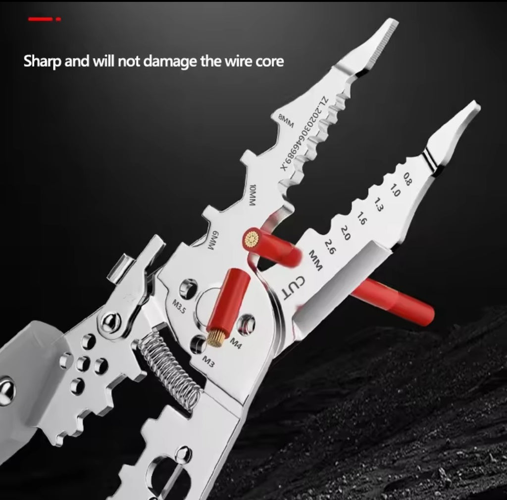 Multi-Function Wire Stripper and Cutter ? 10-in-1 Electrical Tool with Wire Cutting, Stripping, Crimping &amp; Screw Functions