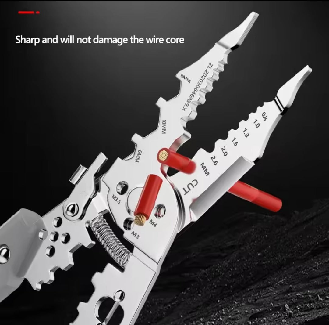 Multi-Function Wire Stripper and Cutter ? 10-in-1 Electrical Tool with Wire Cutting, Stripping, Crimping &amp; Screw Functions