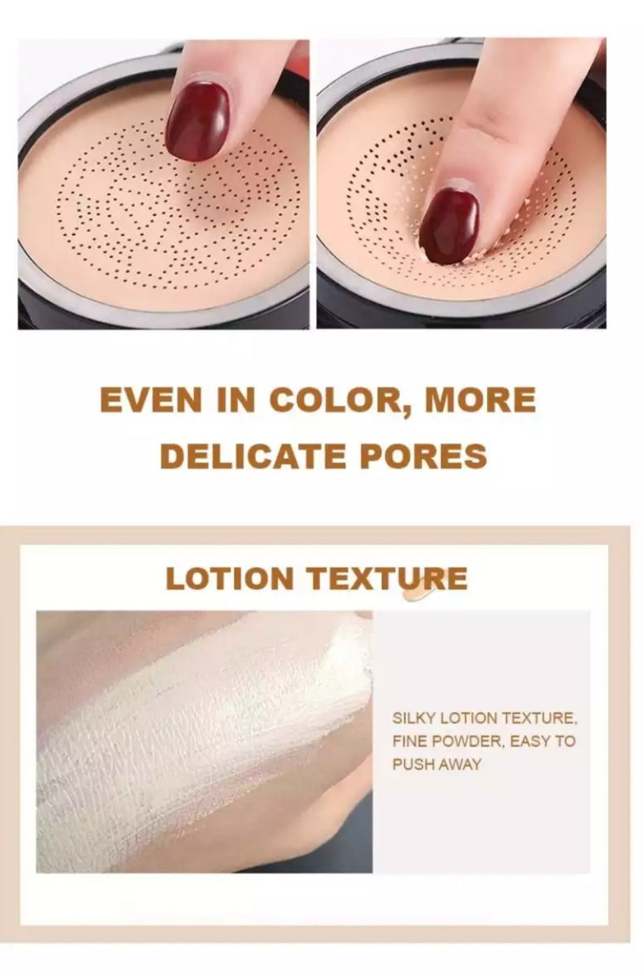 SUNISA Waterproof Mushroom Head Air Cushion Foundation ? BB &amp; CC Cream with Moisturizing Liquid Base and Sponge Applicator