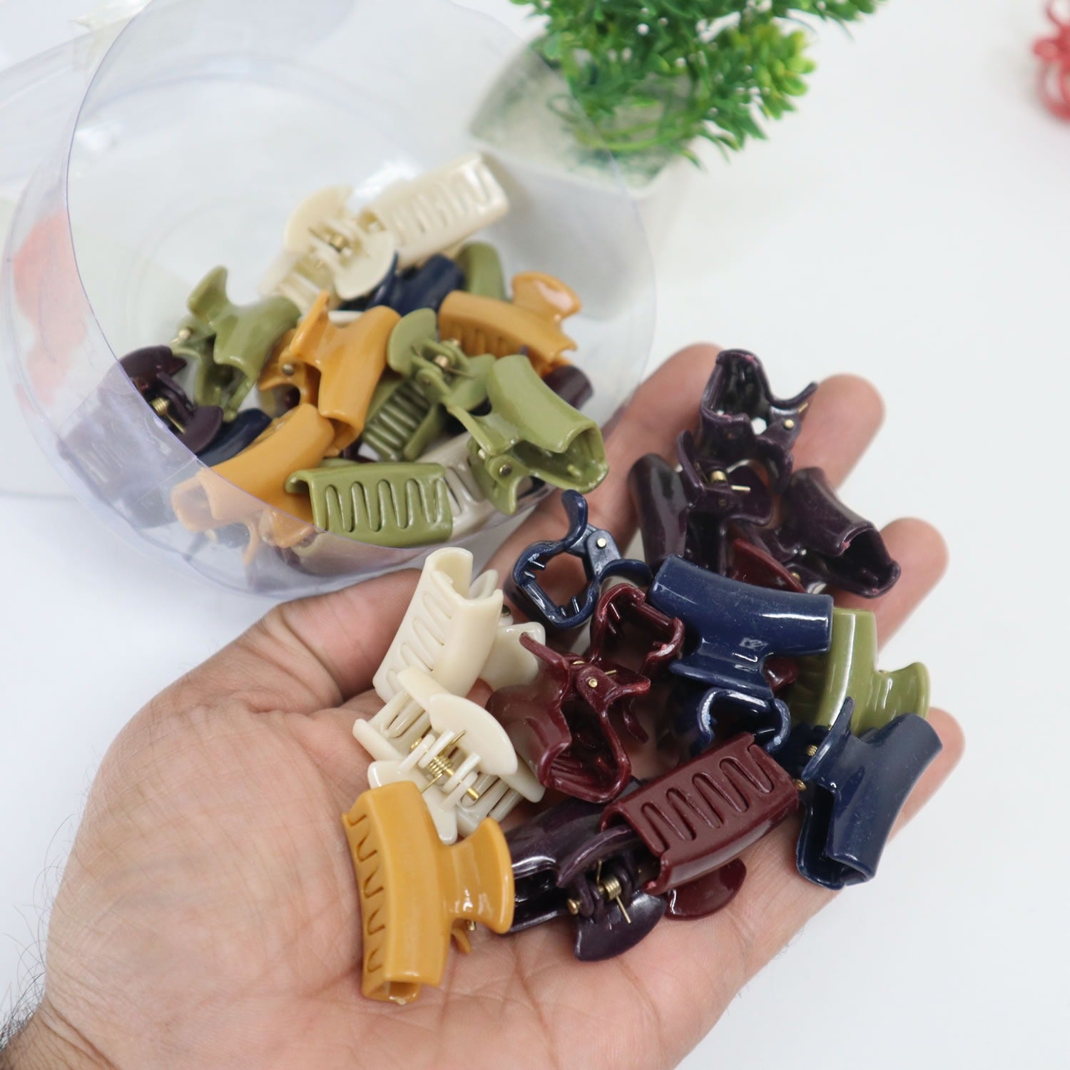 Pack of 12 Hair Catchers ? Small Size (1 Inch) Multicolor Plastic Clips for Women &amp; Girls | Strong Grip &amp; Stylish Design (Random Color)