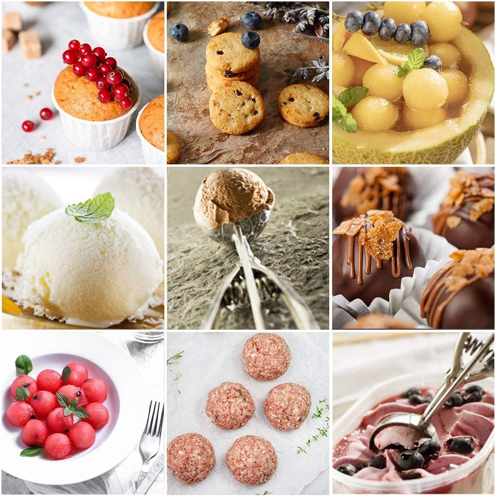 Premium Stainless Steel Ice Cream Scoop ? Heavy Duty Metal Scooper Spoon, Dishwasher Safe, Ergonomic Handle for Frozen Yogurt, Gelato, Sundaes &amp; More ? Medium, Silver