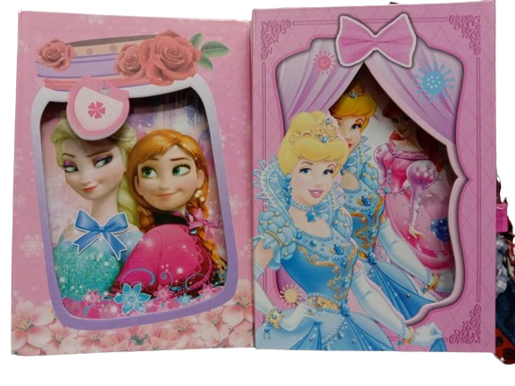 Princess, Frozen &amp; Sofia Cover Fancy Lock Spiral Binding Diary ? Medium Size with Box ? 40 Pages (22 x 16 cm)