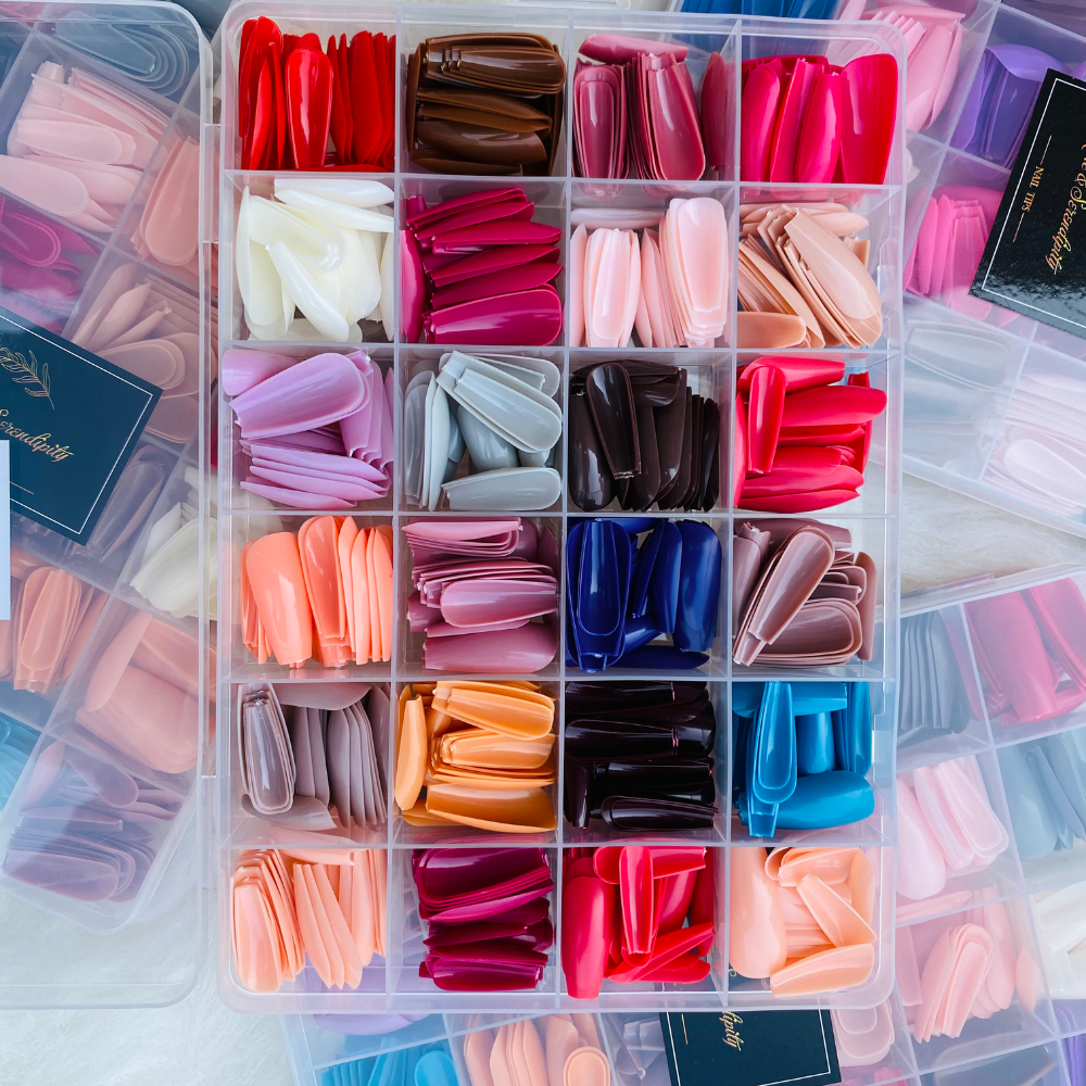 288 PCs Colorful Nails Box| ABS Plastic | Nail Shaper Set (Random Color)