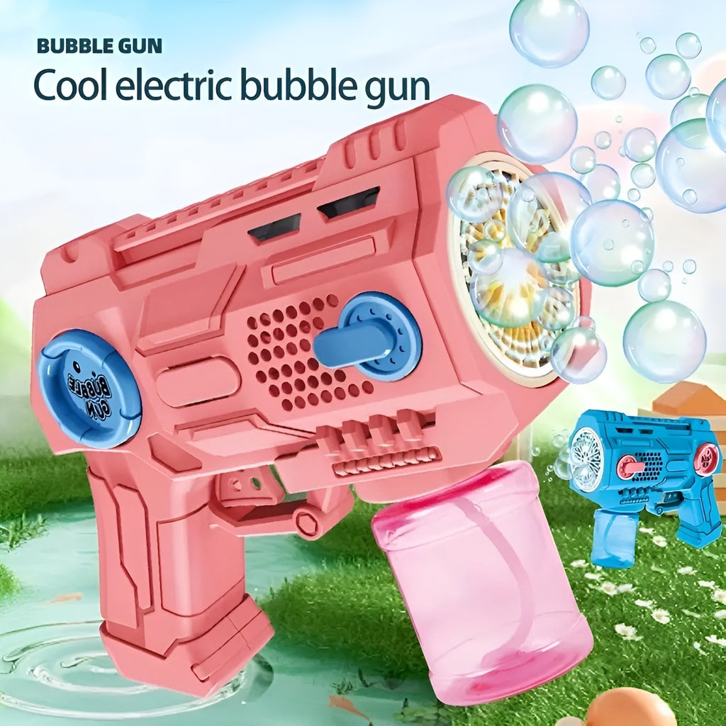 Children?s Handheld Porous Electric Bubble Gun with Lights &amp; Music ? Automatic Mess-Free Bubble Blower with Bottle Fix System for Indoor/Outdoor Play, Pool Parties, Birthdays &amp; Special Events (Random Color)