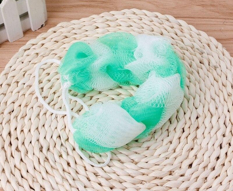2PCs Wash Brush Bath Back Hanging Mesh Shower Sponge ? Soft Exfoliating Braid Loofah (Random Color)