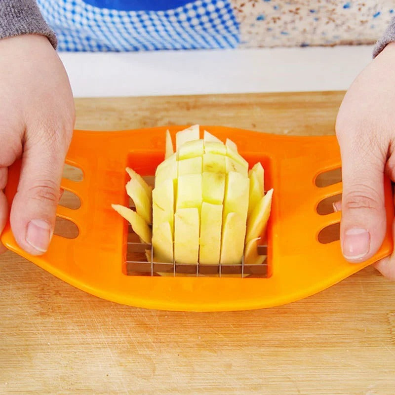 Multifunctional Potato Cutter and French Fry Maker ? Stainless Steel Vegetable and Fruit Slicer, Chopper, Dicer, Kitchen Tool for Cutting Fries, Chips, and Healthy Snacks ? Durable ABS Handle with 36-Blade Grid (Random Color)