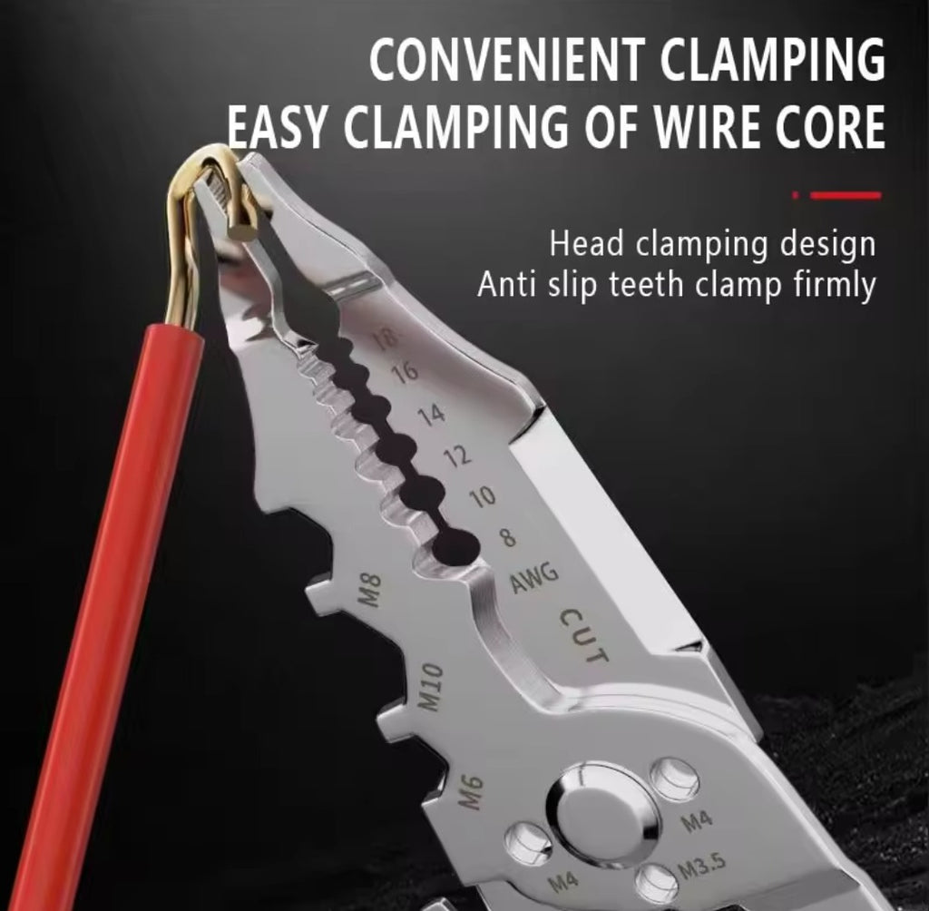 Multi-Function Wire Stripper and Cutter ? 10-in-1 Electrical Tool with Wire Cutting, Stripping, Crimping &amp; Screw Functions