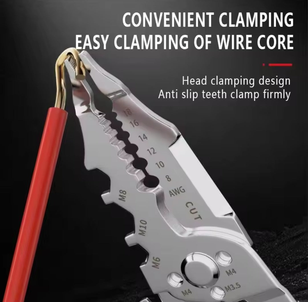 Multi-Function Wire Stripper and Cutter ? 10-in-1 Electrical Tool with Wire Cutting, Stripping, Crimping &amp; Screw Functions