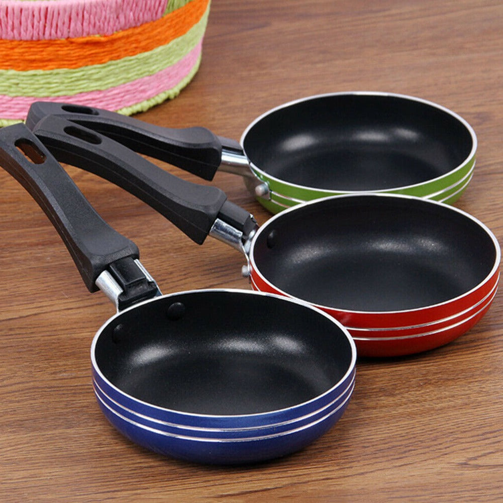 Frying Pan Mini Thick Non-stick Flat Pan Stainless Steel Pancake Fryer Kitchen Cookware
