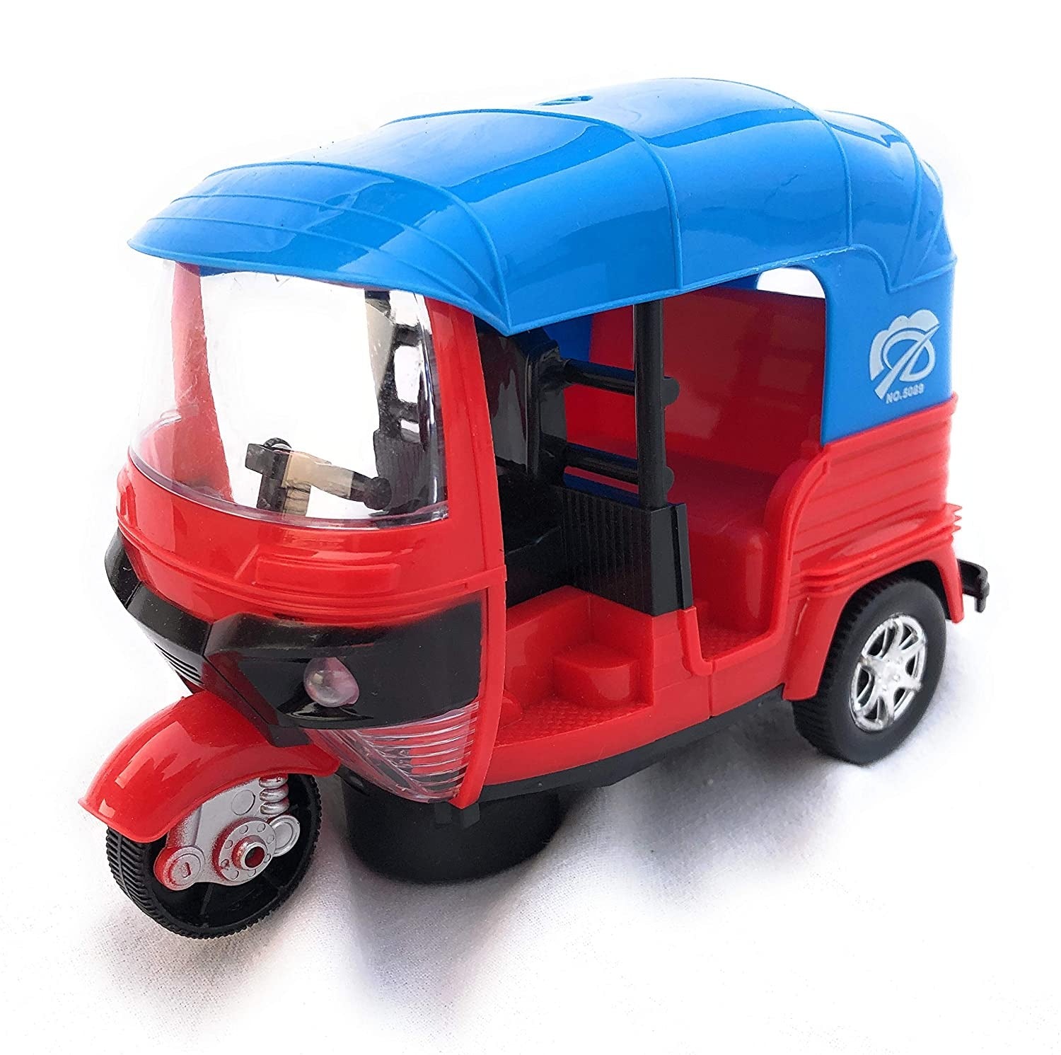 Musical Electric Tricycle Rickshaw Toy for Kids ? Battery Operated with Front &amp; Rear Lights, Music, Durable Plastic Build, (Multi-Color)