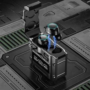 M25 Bluetooth 5.3 Wireless Earbuds ? HiFi Sound, LED Battery Display, 40 Hours Backup, Noise Cancelling, Touch Control, Waterproof