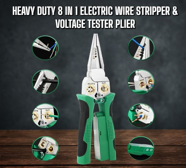 8-in-1 Wire Stripper &amp; Voltage Tester ? Multi-Purpose Electrical Tool for Professionals