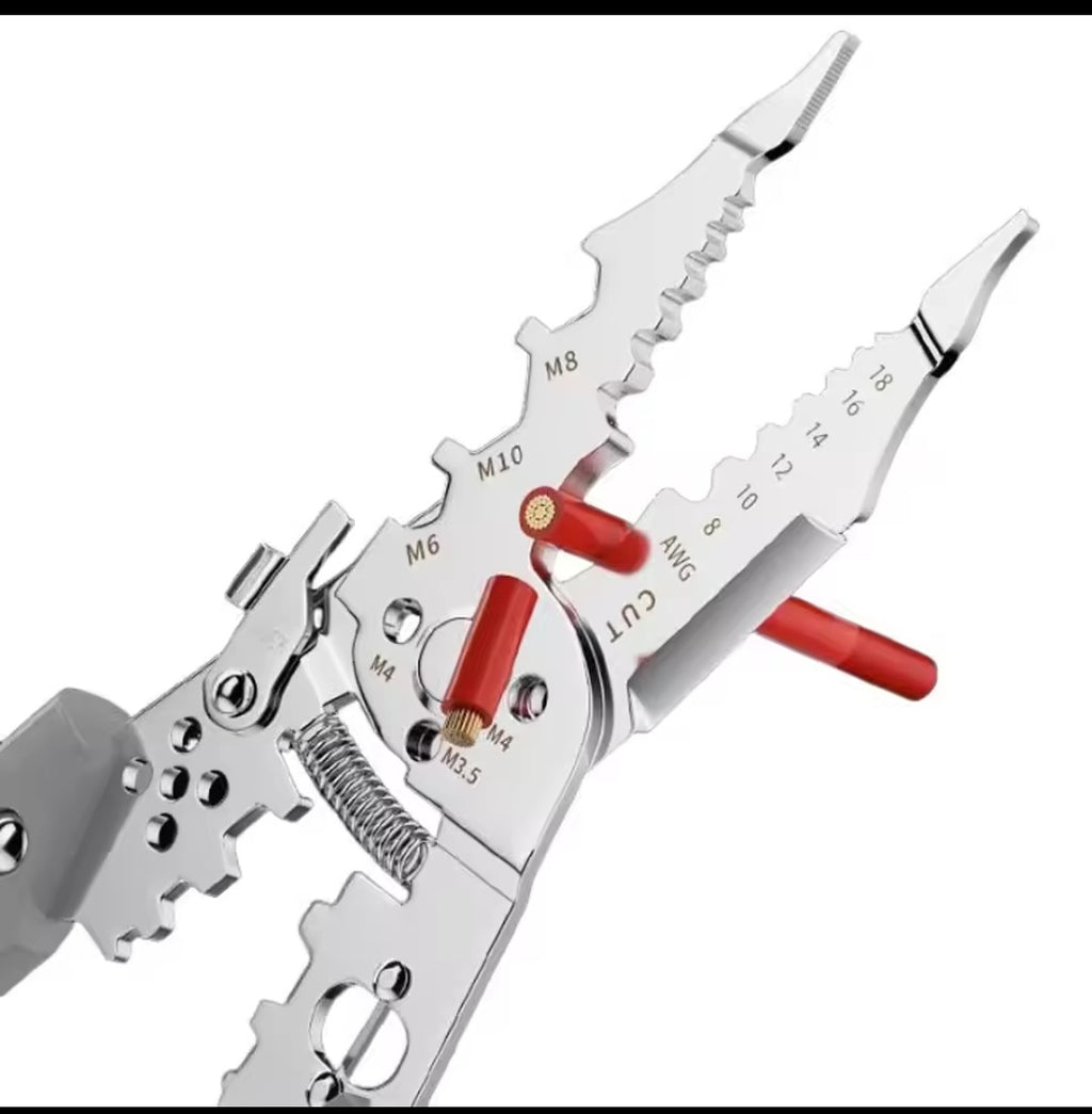 Multi-Function Wire Stripper and Cutter ? 10-in-1 Electrical Tool with Wire Cutting, Stripping, Crimping &amp; Screw Functions
