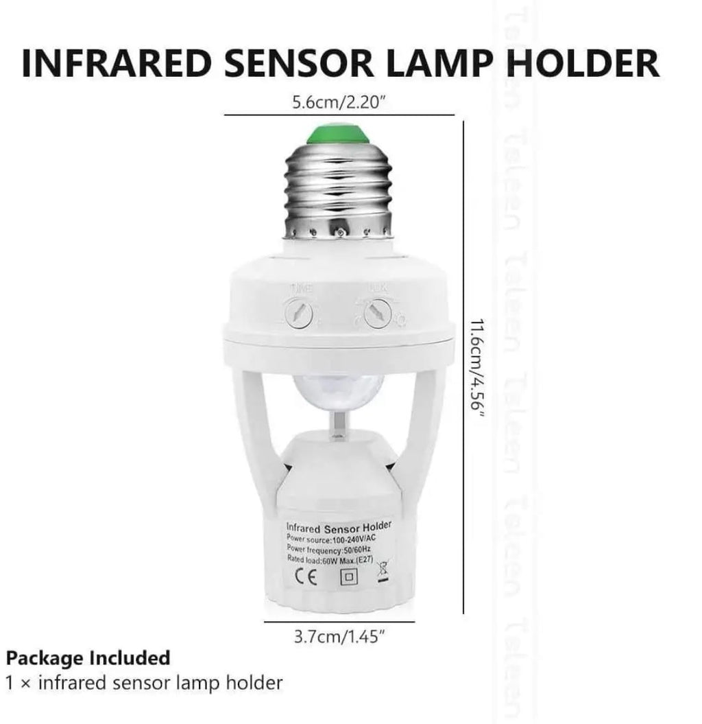 Infrared Motion Sensor Lamp Holder ? 360° Smart Light Socket with Automatic On/Off Detection