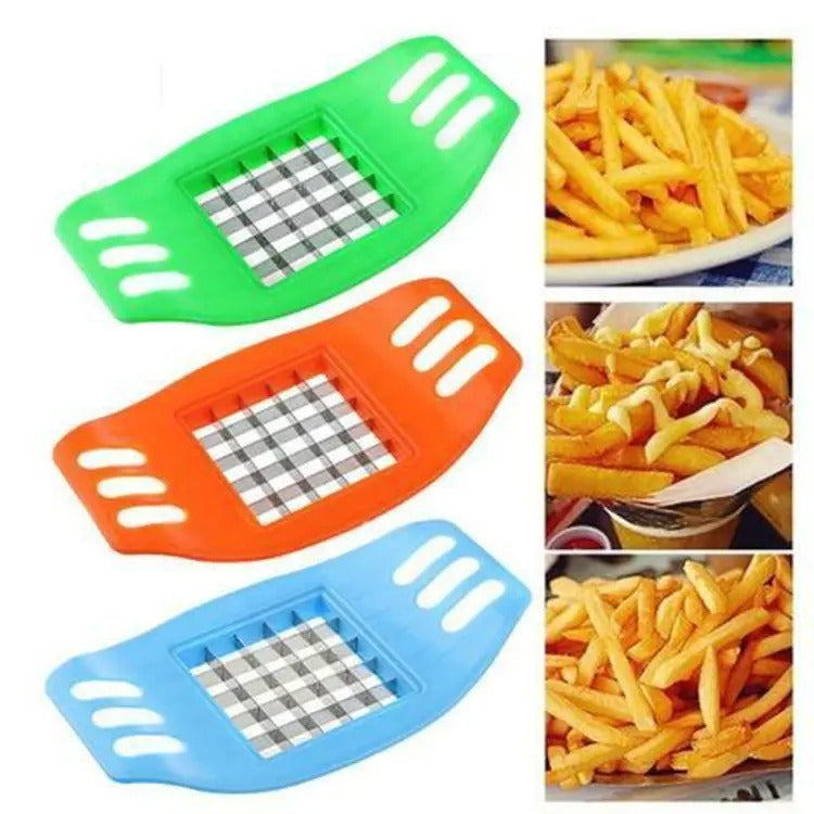 Multifunctional Potato Cutter and French Fry Maker ? Stainless Steel Vegetable and Fruit Slicer, Chopper, Dicer, Kitchen Tool for Cutting Fries, Chips, and Healthy Snacks ? Durable ABS Handle with 36-Blade Grid (Random Color)
