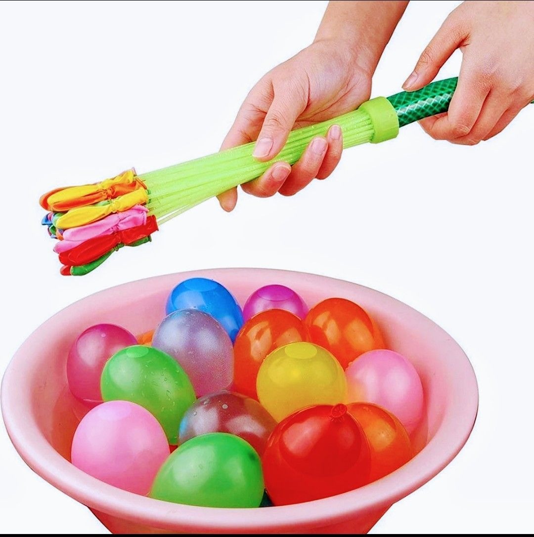 Self-Sealing Water Balloons ? 111 Pcs | Automatic Fill &amp; Tie Magic Balloons with Universal Tap Adapter | Multicolored for Holi &amp; Summer Fun