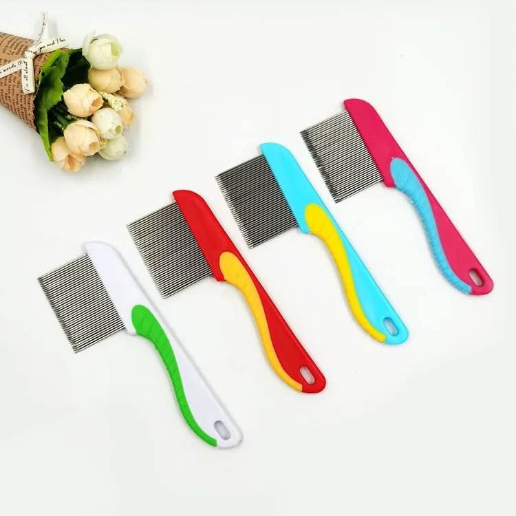 100% Stainless Steel Needles Anti Lice Comb ? Ergonomic Handle, Safe Rounded Tips, Reusable &amp; Clinically Proven for Men &amp; Women (Random color)