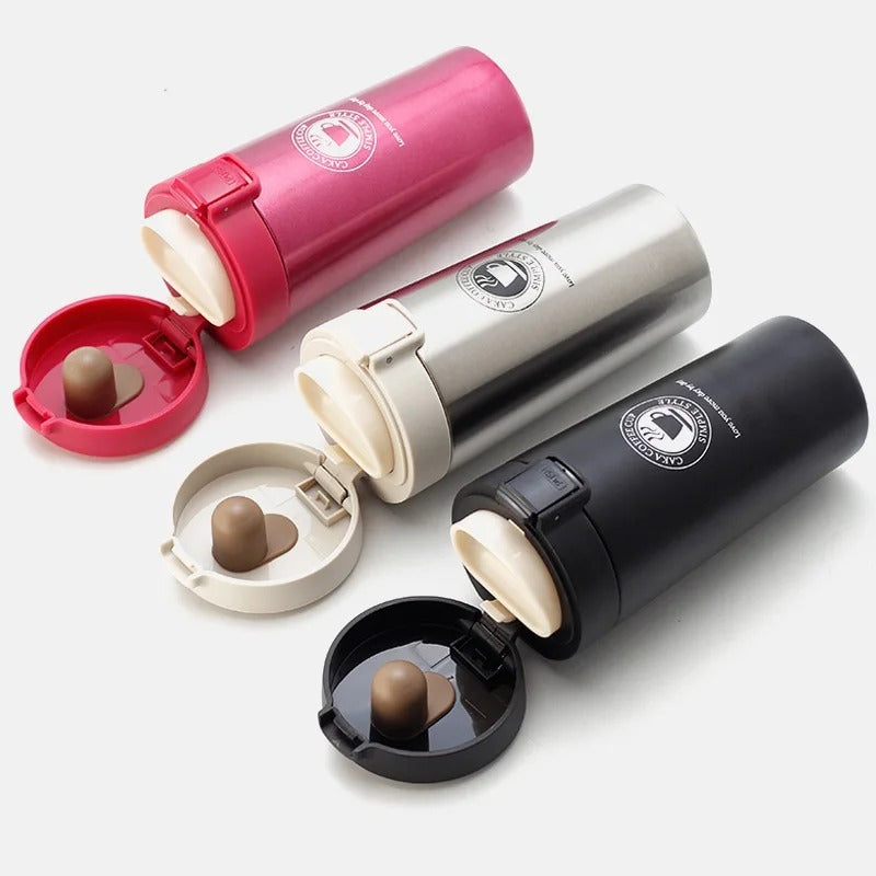 Hot &amp; Cold Stainless Steel Vacuum Flask ? 380ml | Double Wall Insulated Water Bottle | Leakproof Coffee &amp; Tea Thermos Travel Mug (Random Color)