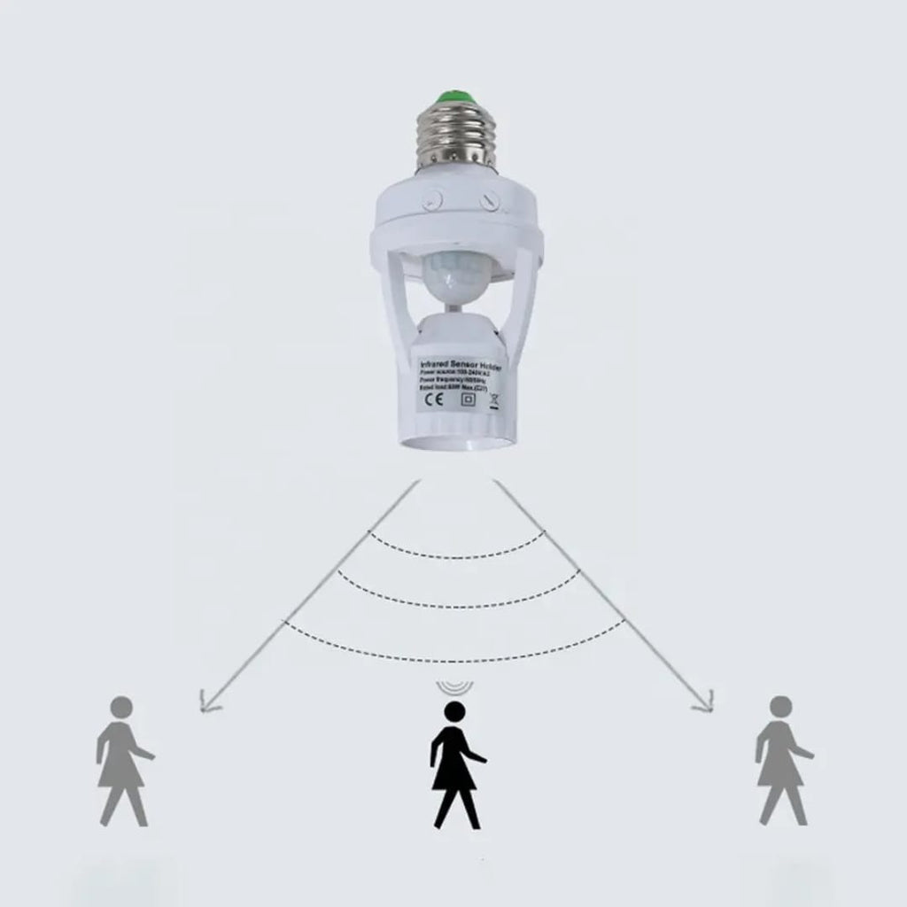 Infrared Motion Sensor Lamp Holder ? 360° Smart Light Socket with Automatic On/Off Detection