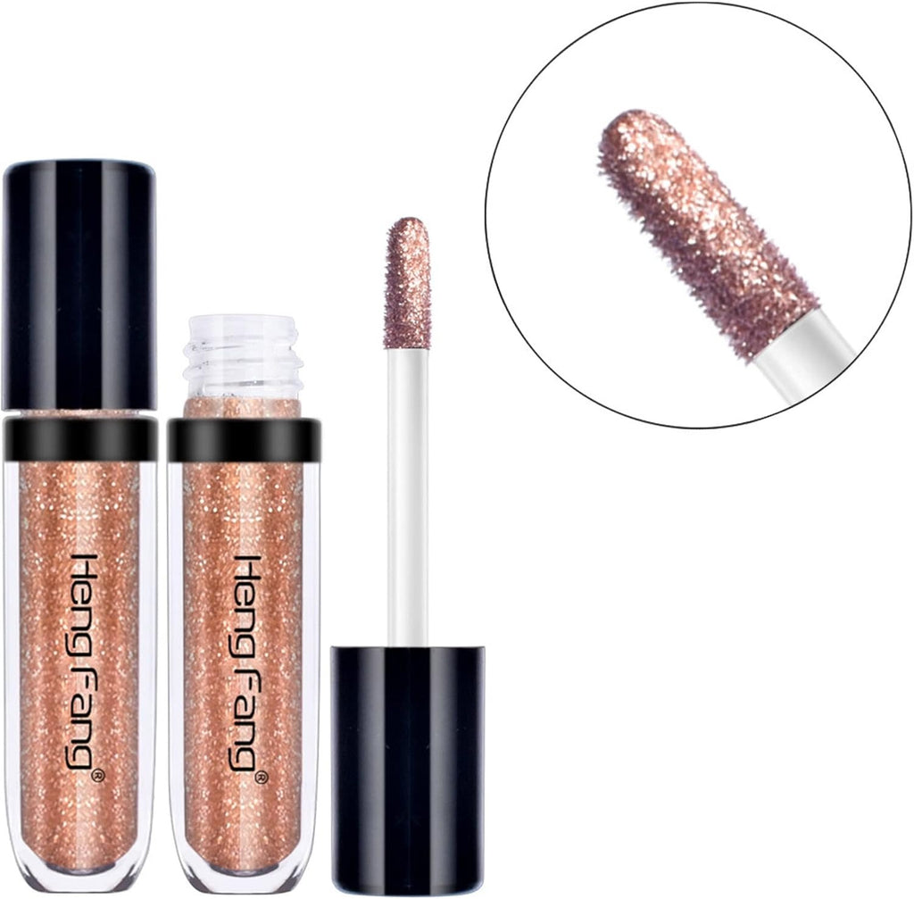 HENG FANG 6 Pcs Liquid Diamond Glitter Eyeshadows Set ? Waterproof, Long-Lasting, Vibrant Colors with Lightweight Texture for Bold &amp; Sparkling Eye Makeup