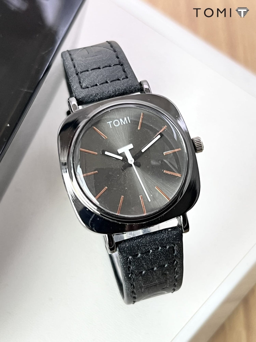 TOMI Original Leather Strap Watch ? Waterproof | Box Included | Elegant Design for Everyday Wear