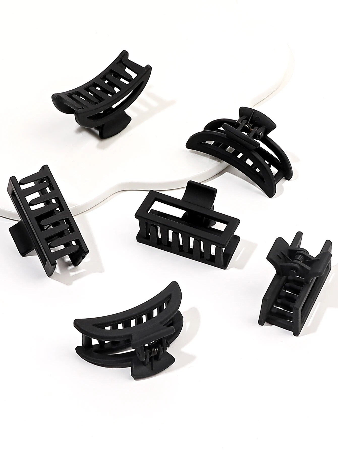 Large Plastic Hair Catchers ? 6-Piece Set for Girls, Multiple Colors