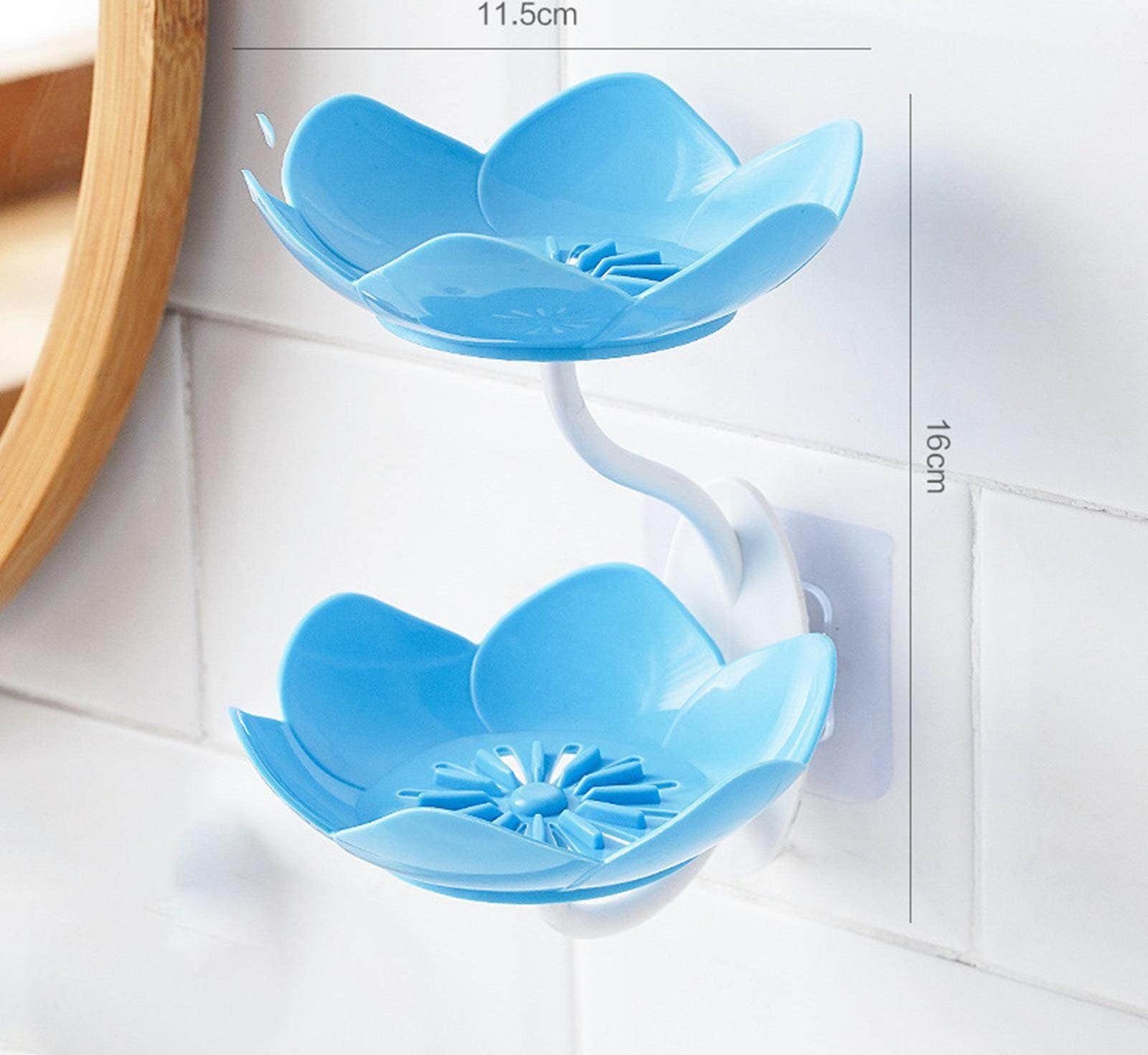 Lotus Flower Wall-Mounted Soap Holder ? Self-Draining Bathroom &amp; Kitchen Organizer