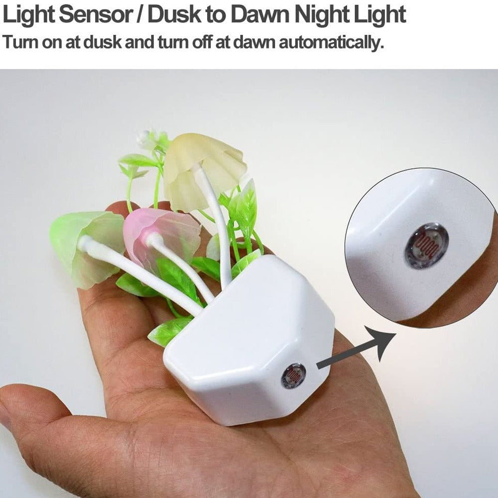 Mushroom Night Light Dusk To Dawn Sensor LED Night Lights Flower Lamp Bedroom Baby Room Lamps For Kids Gifts