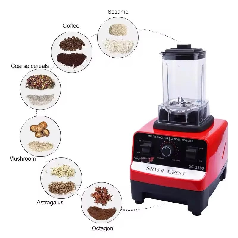 Silver Crest 2-in-1 Heavy Duty Blender ? 4500W | 2-Litter Jar  700ml Chopper | German Technology