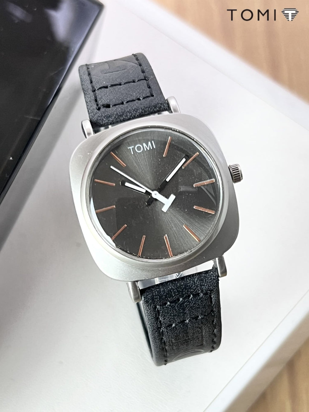 TOMI Original Leather Strap Watch ? Waterproof | Box Included | Elegant Design for Everyday Wear