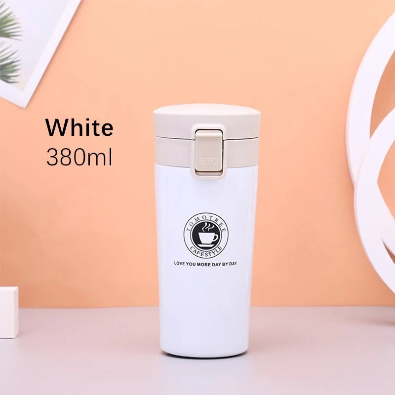 Hot &amp; Cold Stainless Steel Vacuum Flask ? 380ml | Double Wall Insulated Water Bottle | Leakproof Coffee &amp; Tea Thermos Travel Mug (Random Color)