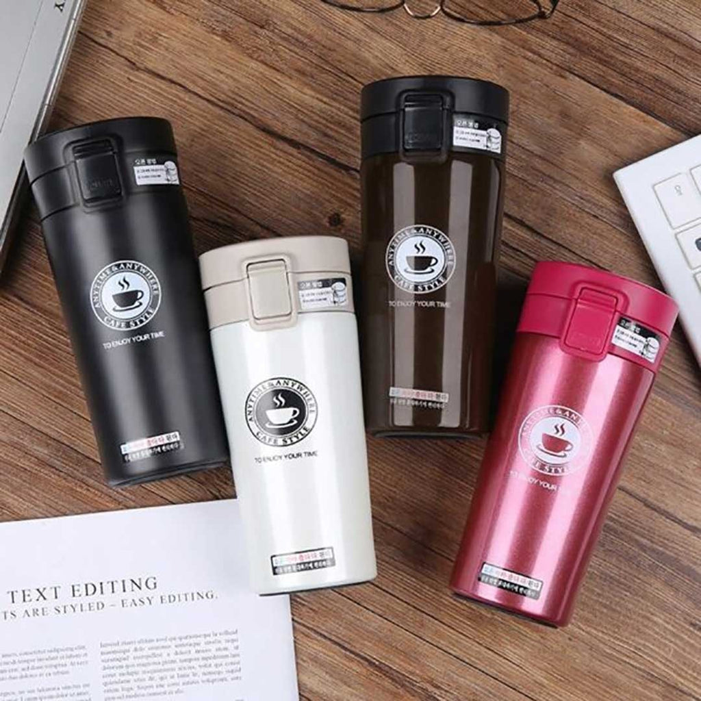 Hot &amp; Cold Stainless Steel Vacuum Flask ? 380ml | Double Wall Insulated Water Bottle | Leakproof Coffee &amp; Tea Thermos Travel Mug (Random Color)