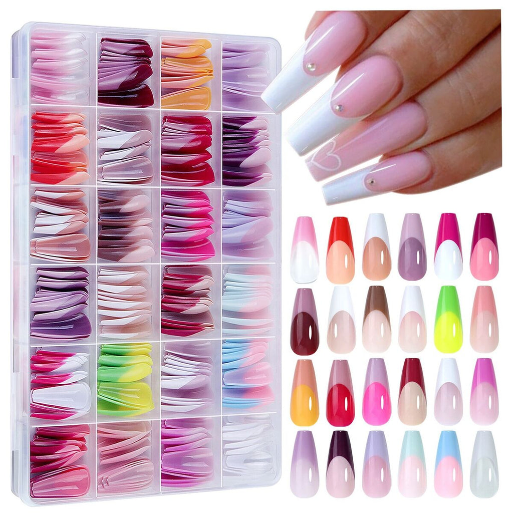 288 PCs Colorful Nails Box| ABS Plastic | Nail Shaper Set (Random Color)