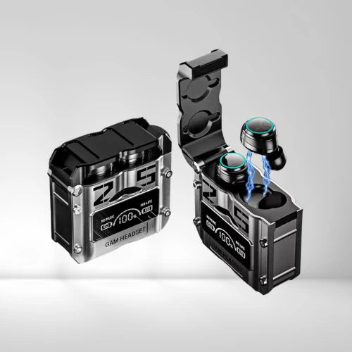 M25 Bluetooth 5.3 Wireless Earbuds ? HiFi Sound, LED Battery Display, 40 Hours Backup, Noise Cancelling, Touch Control, Waterproof