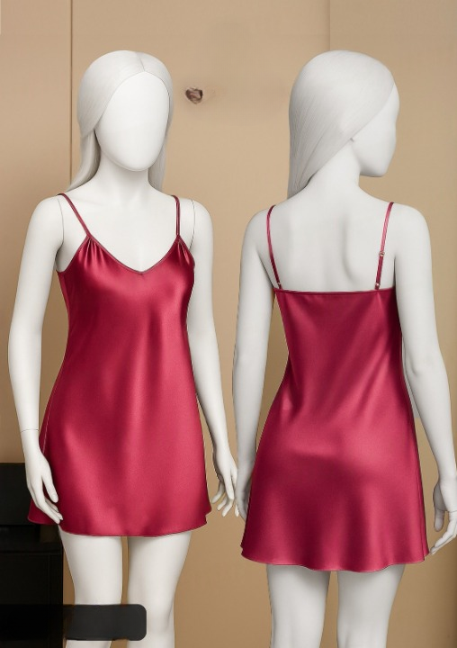 Black Satin Slip Dress ? Sleeveless Camisole with Adjustable Thin Straps | Free Size