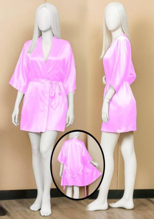 Satin Gown/Robe ? Short Length with Waist Tie (DC-1001)