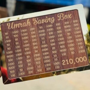 Umrah Saving Box - Box For Umrah Saving |  Umrah Saving Box Wooden Money Box for Umrah - 210,000