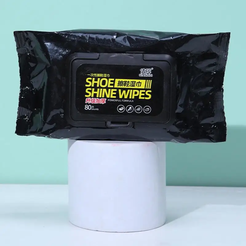 Disposable Shoe Cleaning Wipes | Quick Shine Clean Wet Wipes (80 Wipes In 1 Packet) | Instant Shoe Care | Easy, Mess-Free Cleaning