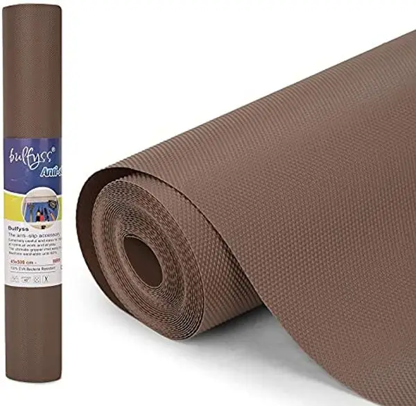 Anti-Slip Fridge & Shelf Mat | Waterproof Washable Liner for Kitchen Drawers Cabinets | Brown - Image 3