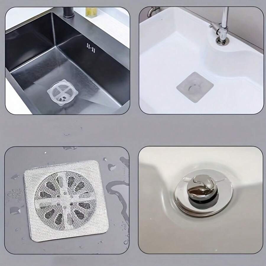 10 Pcs Multifunctional Net Sticker Drainer Net For Bathroom - Kitchen Etc - Image 3